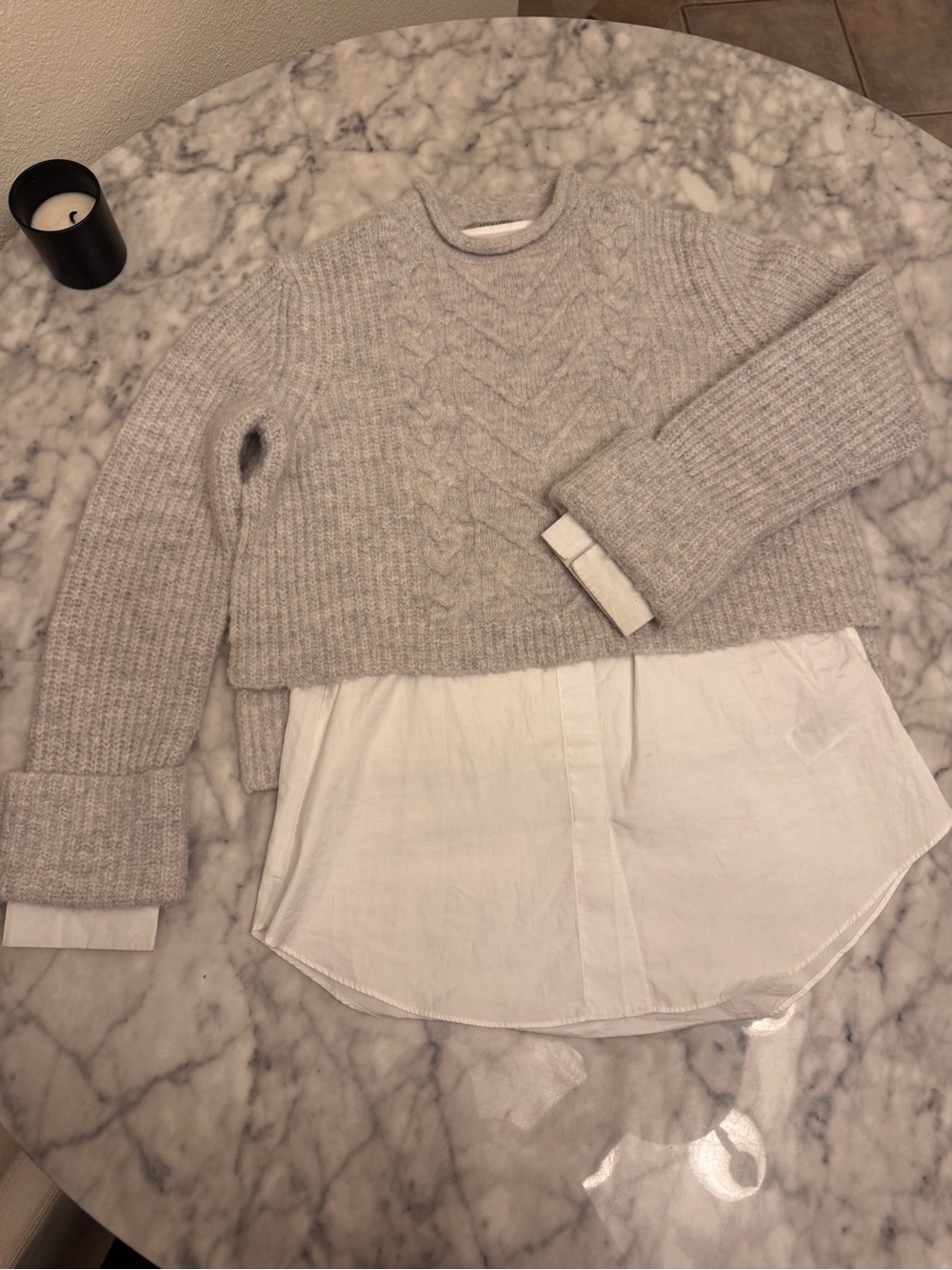 AllSaints Sweater with Collared Shirt Insert